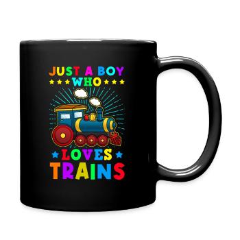 Dampflok Modellbahn Eisenbahn Zug - Tasse einfarbig - Schwarz - Rechts