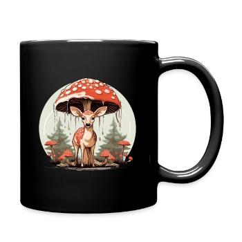 Cottagecore Esthétique Champignon Vintage Cerf - Mug uni - noir - Droite