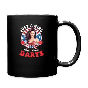 Dart Girl Loves Darts - Full Colour Mug - black - Right