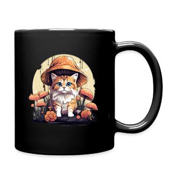 Cottagecore Esthétique Champignon Chat - Mug uni - noir - Droite