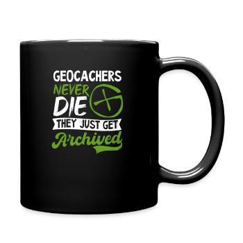 Les cachers de géocaching ne meurent jamais Archivé - Mug uni - noir - Droite