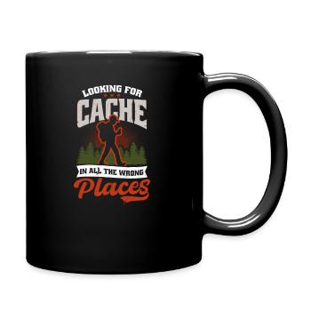 Geocaching Looking For Cache In All Wrong Places - Full Colour Mug - black - Right
