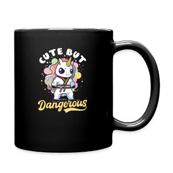 Taekwondo Kämpfer Niedlich, Aber D Einhorn - Tasse einfarbig - Schwarz - Rechts