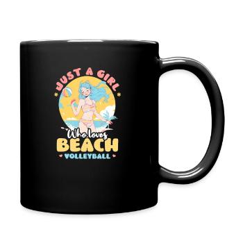 Une fille de volleyball de plage aime le volleyball de plage - Mug uni - noir - Droite
