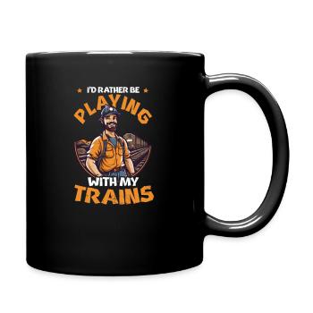 Le modélisme ferroviaire joue plutôt avec les trains - Mug uni - noir - Droite
