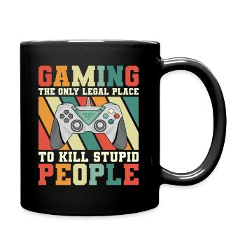 Sarkastische Phrase Videospieler und Geek - Tasse einfarbig - Schwarz - Rechts
