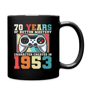 Geek Level 70 Jubiläum Gamer 70 Jahre - Tasse einfarbig - Schwarz - Rechts