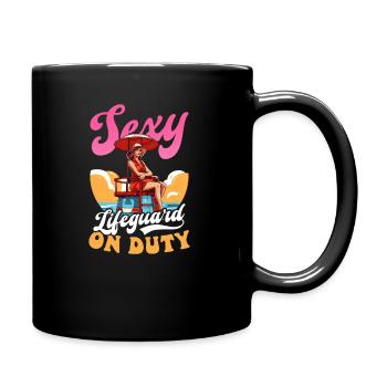Rettungsschwimmer Sexy Rettungsschwimmer im Dienst - Tasse einfarbig - Schwarz - Rechts