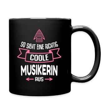 Musikerin Geschenk Lustig Spruch Musikschule - Tasse einfarbig - Schwarz - Rechts
