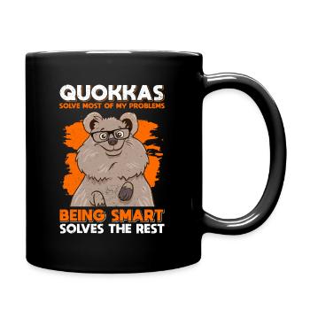 Quokka Kangourou à queue courte Marsupial Quokka Drôle - Mug uni - noir - Droite