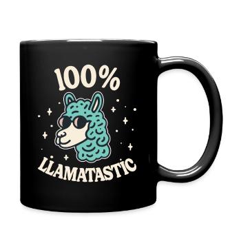 100% Lamatastischer Lama-Humor 100% Fantastisch - Tasse einfarbig - Schwarz - Rechts