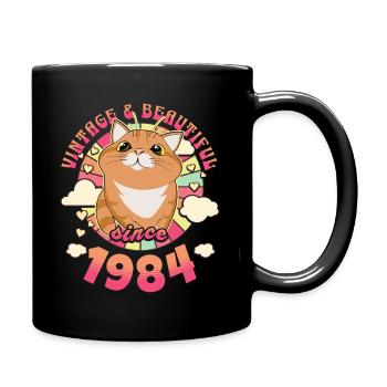 Wunderschöne Vintage-Frau 1984 40-jähriges Jubiläum - Tasse einfarbig - Schwarz - Rechts