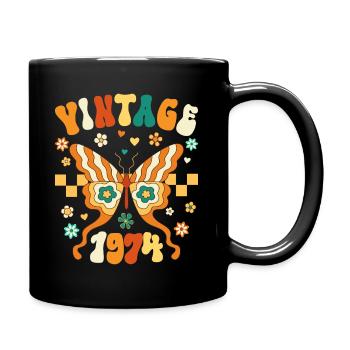 Rétro Groovy 1974 Femme 50 Ans Anniversaire - Mug uni - noir - Droite