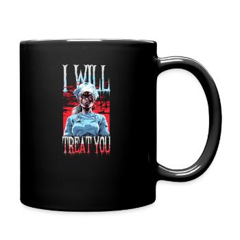 Infirmière d’Halloween Je vais te traiter - Mug uni - noir - Droite