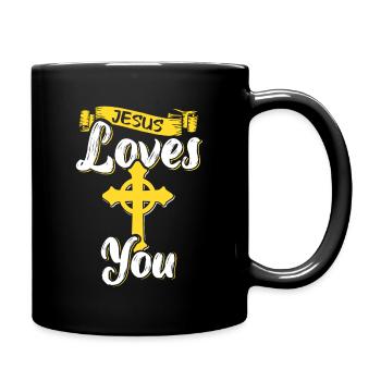 Jésus t’aime Bible Dieu Foi - Mug uni - noir - Droite