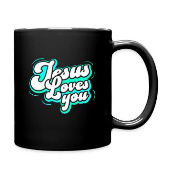 Jésus t’aime Proverbe chrétien La foi - Mug uni - noir - Droite