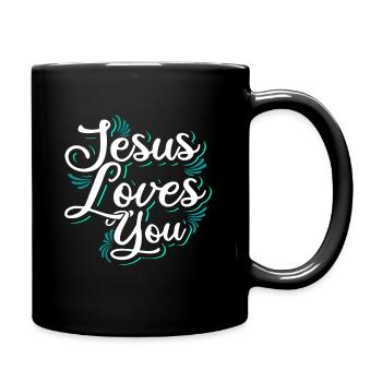 Jésus t’aime Foi chrétienne - Mug uni - noir - Droite