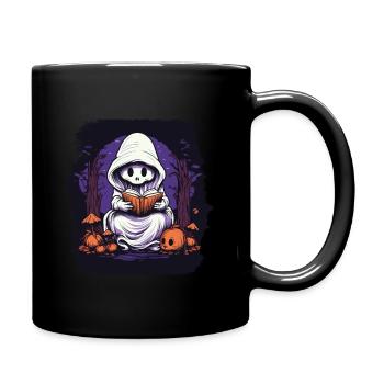 Halloween Ghost Pumpkin Reading Ghosts - Full Colour Mug - black - Right
