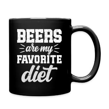 Les Bières Sont Ma Diète Humour Régime Homme - Mug uni - noir - Droite