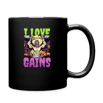 Bodybuilding Halloween I Love Gains - Full Colour Mug - black - Right