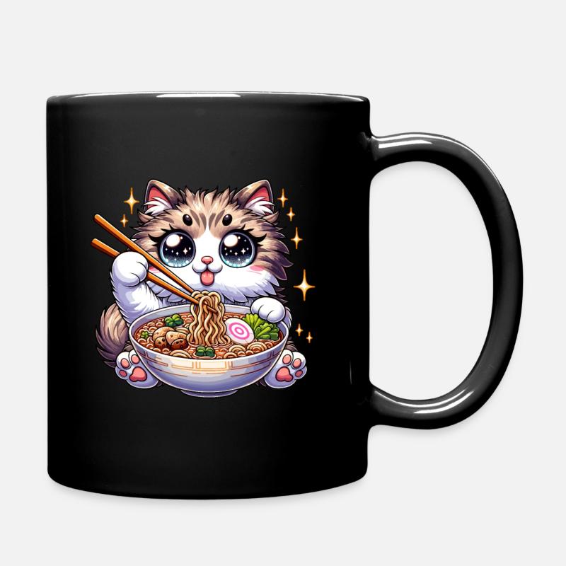 Ramen Katze Nudeln Anime Neko - Tasse einfarbig - Schwarz