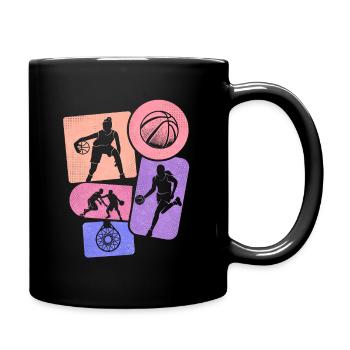 Basketballerin Kinder Damen Basketball Mädchen - Tasse einfarbig - Schwarz - Rechts