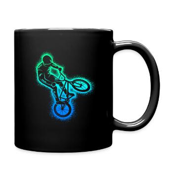 BMX Bike Stunt Herren Kinder Fahrrad BMX Jungen - Tasse einfarbig - Schwarz - Rechts