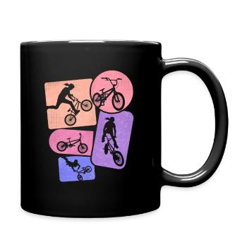 BMX Fahrer Tricks Bike Kinder Mädchen Fahrrad BMX - Tasse einfarbig - Schwarz - Rechts