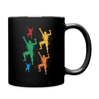 Bouldering, Free Climbing, Mountains, Children's Climbing - Full Colour Mug - black - Right