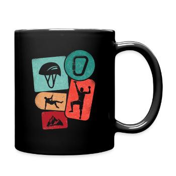 Bouldering Boulderer Boys Mountains Climbing Kids - Full Colour Mug - black - Right