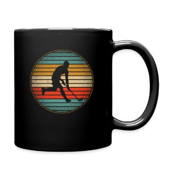 Floorball Vintage Salibandy Innebandy Unihockey - Tasse einfarbig - Schwarz - Rechts