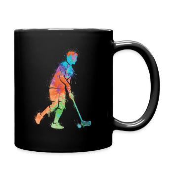 Floorball Salibandy Innebandy Jungen Unihockey - Tasse einfarbig - Schwarz - Rechts
