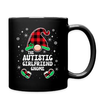 Christmas Family Gnome Autistic Girlfriend - Full Colour Mug - black - Right