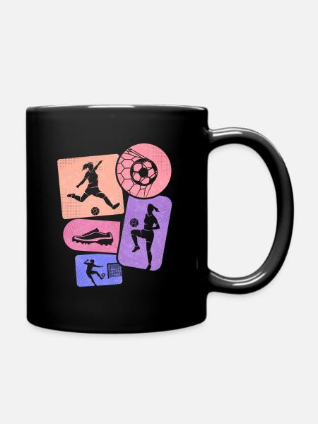 Femme De Football Joueur De Football Fille - Mug uni - noir