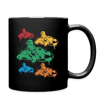 Go-Kart Racing Go-Kart Boys Kids Kart Driver - Full Colour Mug - black - Right