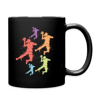 Handballspielerin Handballerin Handball Kinder - Tasse einfarbig - Schwarz - Rechts