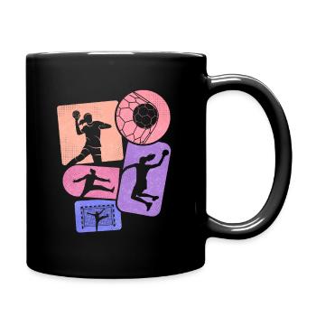 Handballerin Handballspielerin Handball Mädchen - Tasse einfarbig - Schwarz - Rechts