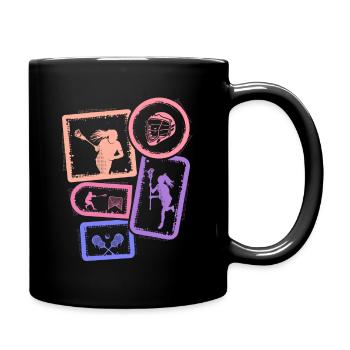Lacrosse Player Ball Racket Lacrosse Girls - Full Colour Mug - black - Right