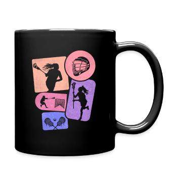 Lacrosse Player Racket BallGirl Lacrosse - Full Colour Mug - black - Right