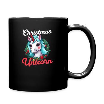 Christmas Unicorn Unicorn With Christmas Deco - Full Colour Mug - black - Right