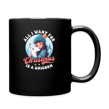 Licorne de Noël Tout ce que je veux, c’est une licorne - Mug uni - noir - Droite