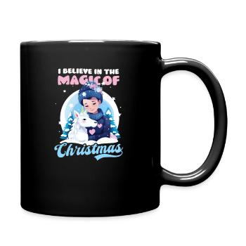 Christmas Unicorn Believe In Magic Of Christmas - Full Colour Mug - black - Right