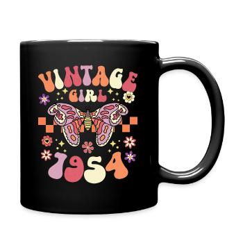 Vintage Year 1954 Birthday Party Woman 70 Years - Full Colour Mug - black - Right