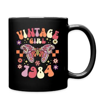 Jahrgang 1984 Geburtstagsfeier Frau 40 Jahre - Tasse einfarbig - Schwarz - Rechts