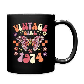 Jahrgang 1974 Geburtstagsfeier Frau 50 Jahre - Tasse einfarbig - Schwarz - Rechts
