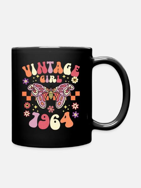 Vintage Année 1964 Fête Anniversaire Femme 60 Ans - Mug uni - noir