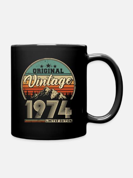 Vintage 1974 Vintage rétro cadeau d’anniversaire - Mug uni - noir