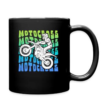 Motocross Dirt Bike Vintage Kids Dirt Biker - Full Colour Mug - black - Right