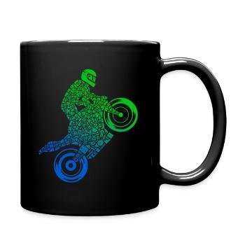 Rennmaschine Motorrad Fahrer Jungen Rennmotorrad - Tasse einfarbig - Schwarz - Rechts
