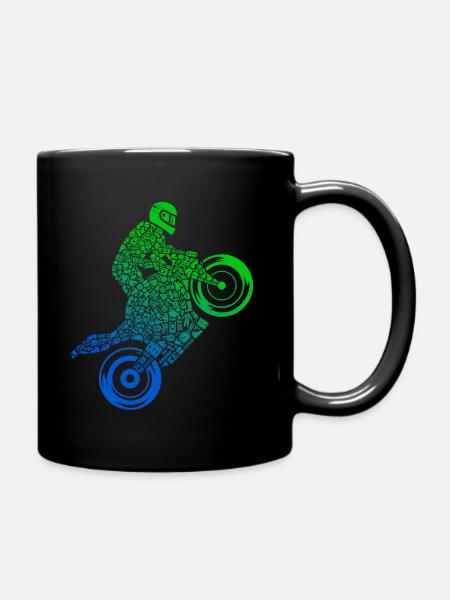 Rennmaschine Motorrad Fahrer Jungen Rennmotorrad - Tasse einfarbig - Schwarz